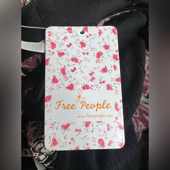 Free People Azalea Midi Maxi Dress Small Black Burgundy NEW NWT - Picture 7 of 14